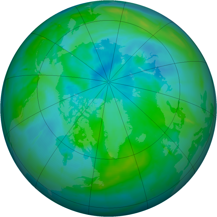 Arctic ozone map for 06 September 2009
